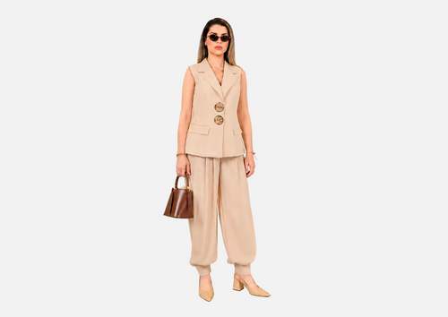 Sleeveless Blazer Vest & Balloon Trouser Co-ord Set