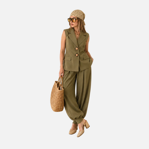 Sleeveless Blazer Vest & Balloon Trouser Co-ord Set
