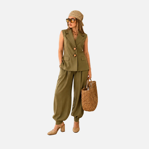 Sleeveless Blazer Vest & Balloon Trouser Co-ord Set