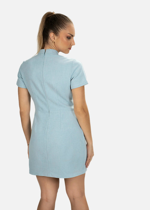 Elegant Light Blue Mini Dress