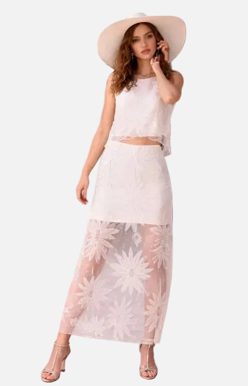 White floral skirt