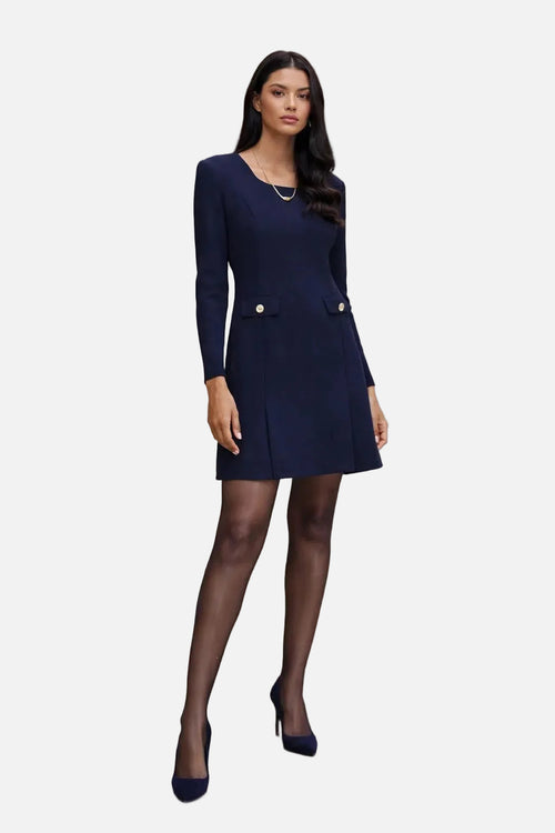Dark blue & long sleeve dress