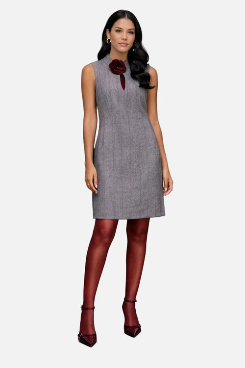 Grey Tweed Sleeveless Dress