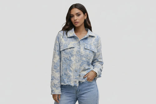Abstract Stitch Denim Jacket